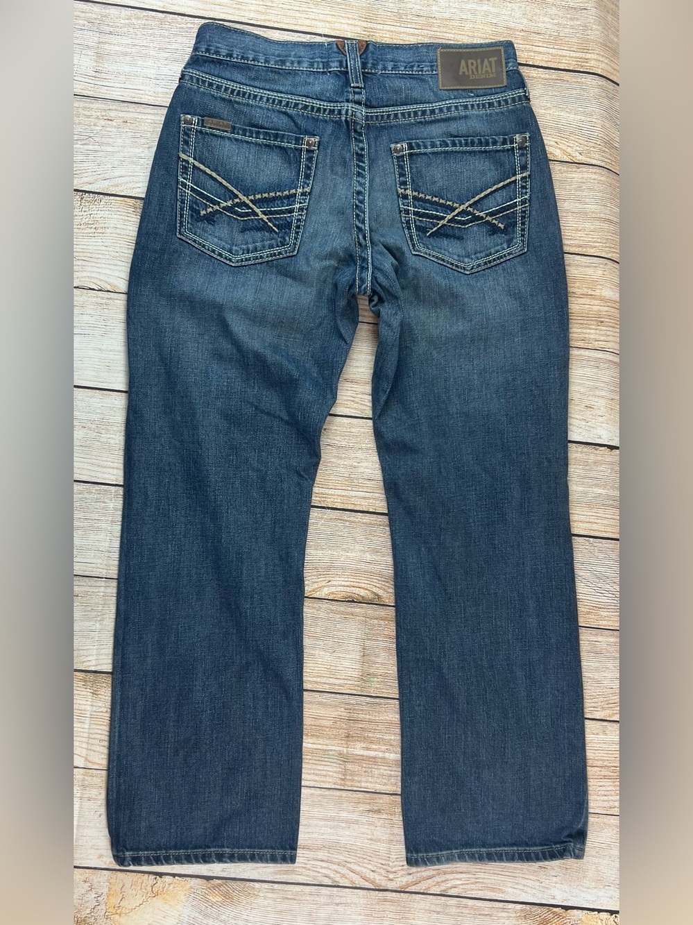Mens Ariat M5 Straight Leg Fit Arrowhead Blue Denim Jeans Size 32x30